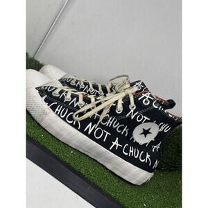Converse Unt1tl3d High Top NOT A CHUCK Men’s 12 Black White Graffiti 166502C